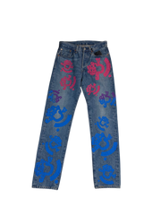 Denim Tears BSTROY Light Wash & Pink Blue Jeans