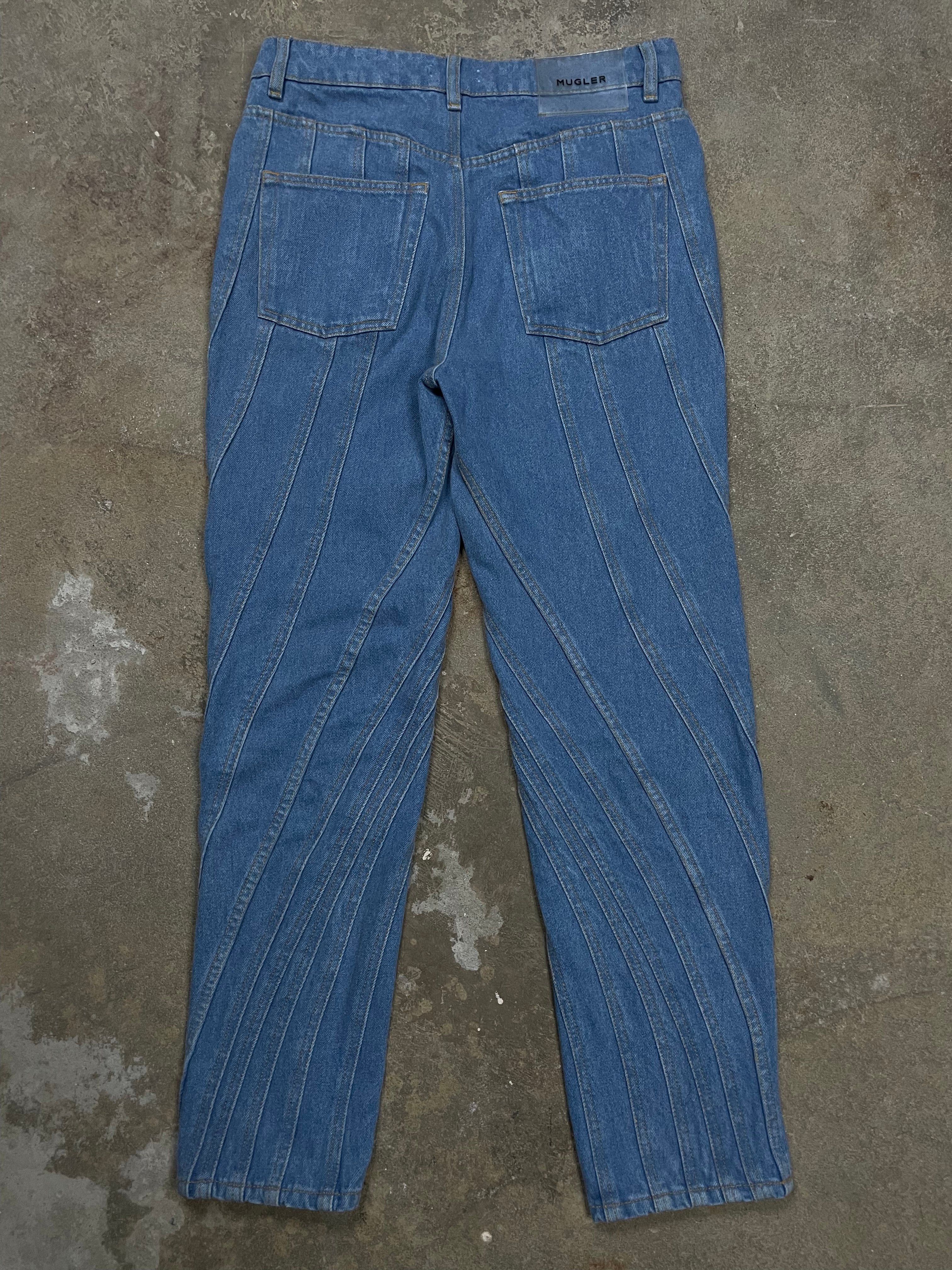 Mugler Wavy Light Wash Jeans