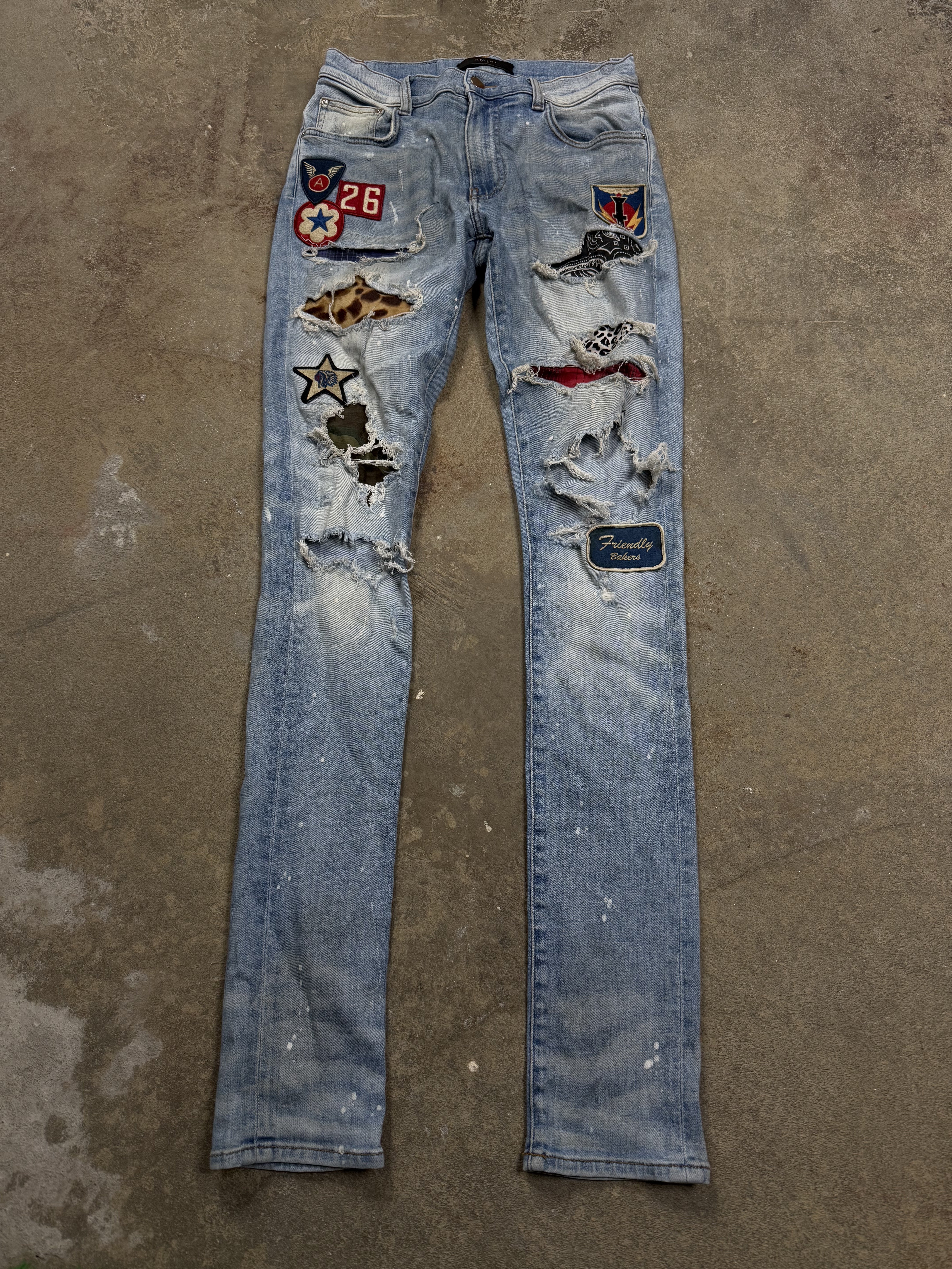 Amiri Jeans Lightwash Flight Patch