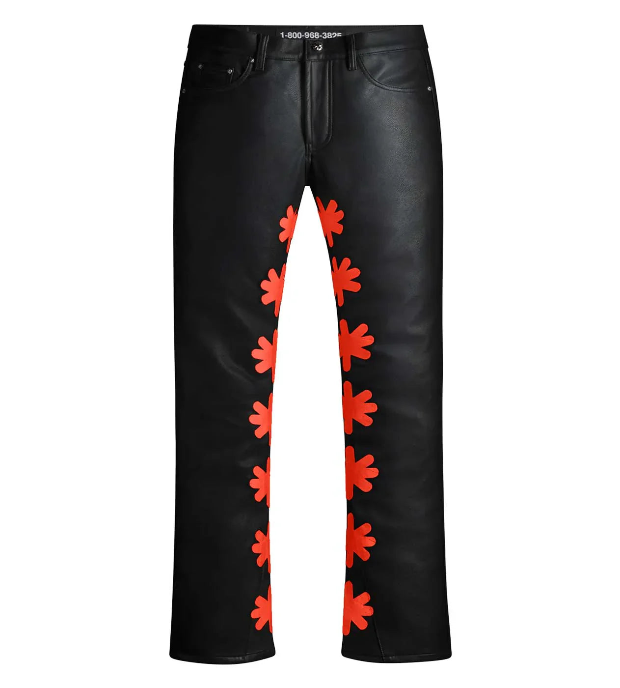 LOSTSHDWS Black & Red Leather Jeans