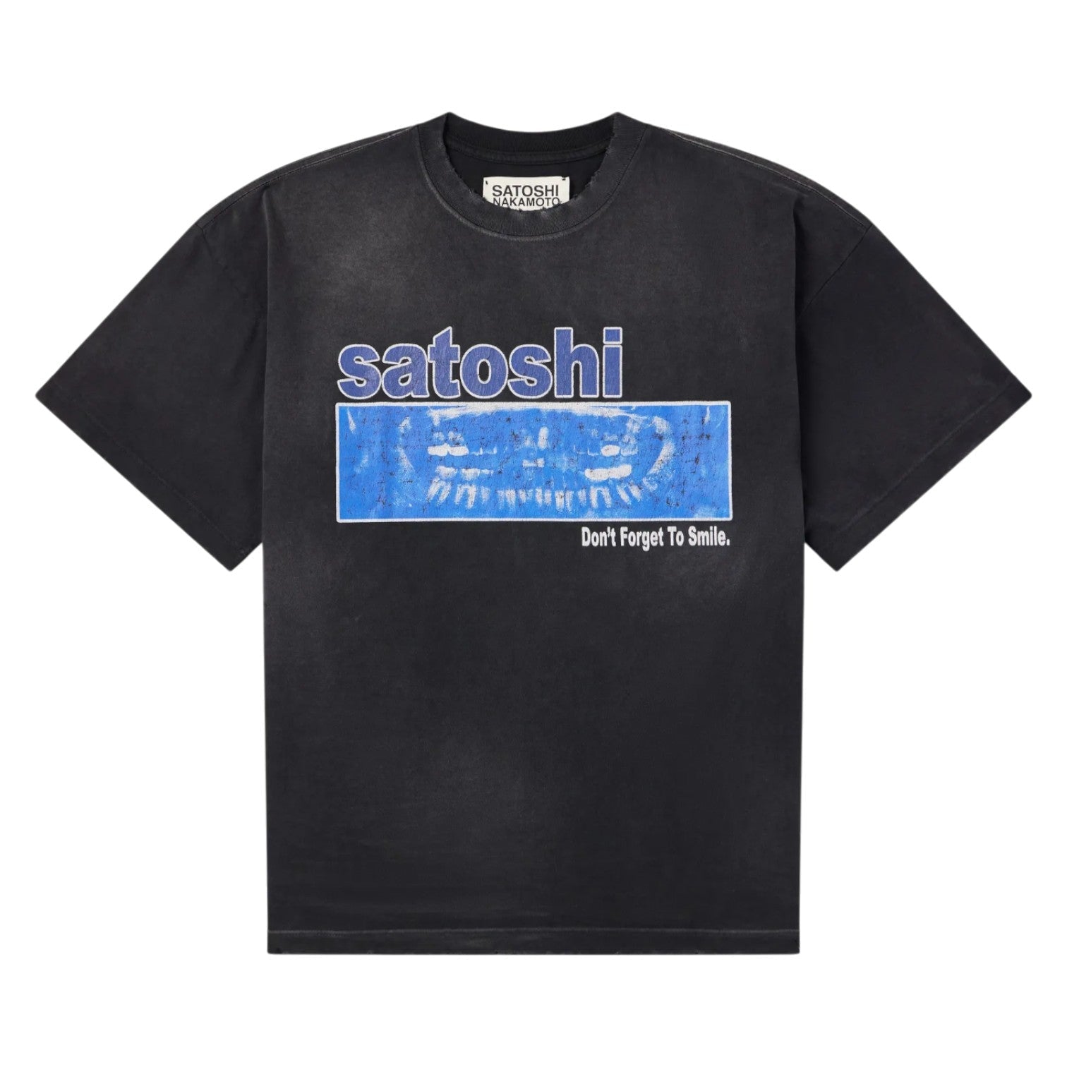 Satoshi Nakamoto 'Don't Forget To Smile' Black Tee