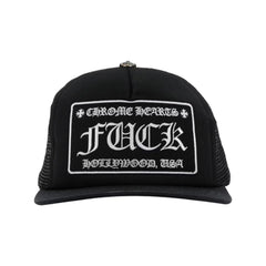 Chrome Hearts 'F*CK Hollywood' Black & White Trucker Hat