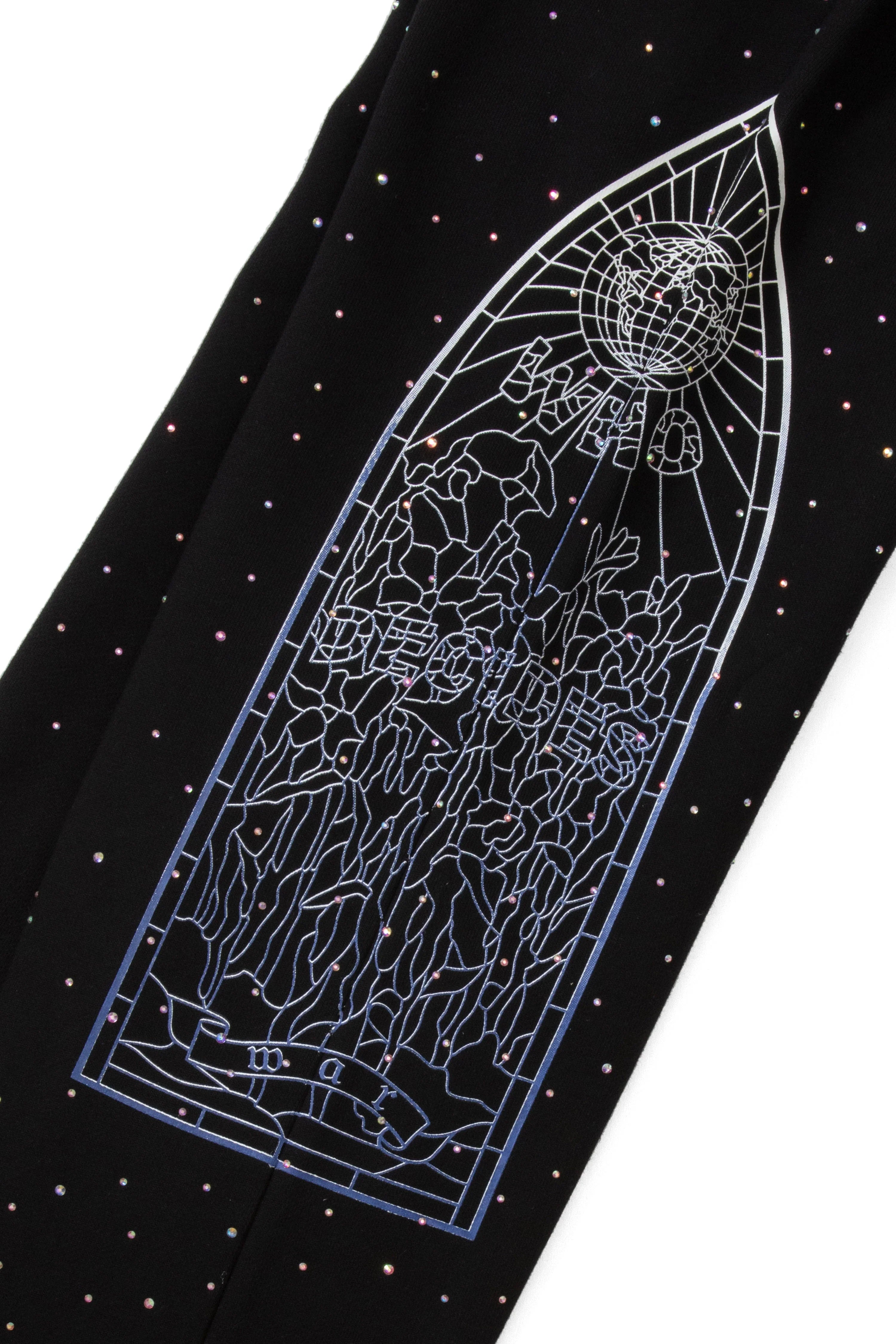 Who Decides War "Stained Glass" Rhinestone Coal Sweats