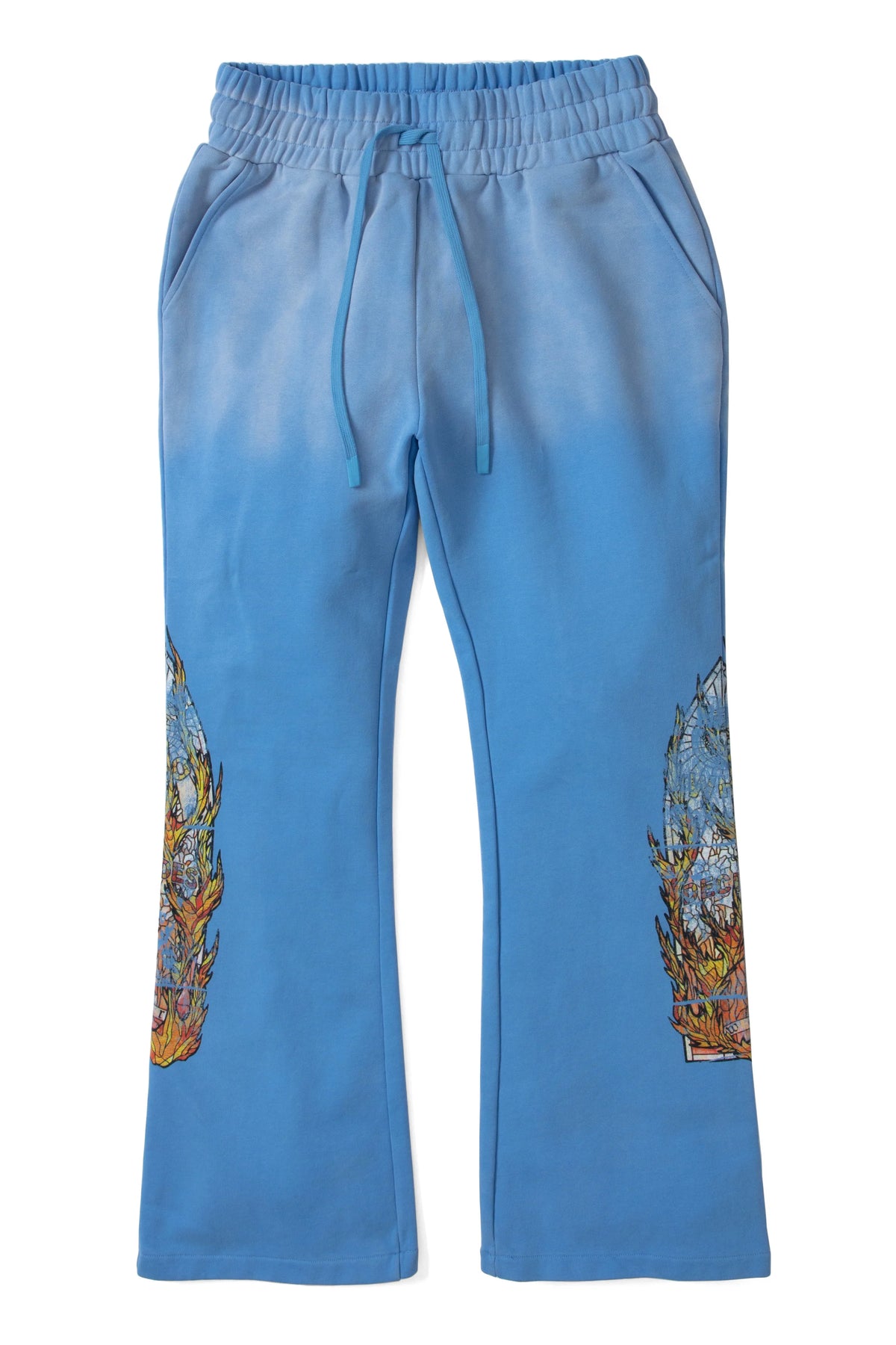 Who Decides War "Faded Flame Glass" Sky Blue Sweats