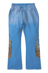Who Decides War "Faded Flame Glass" Sky Blue Sweats