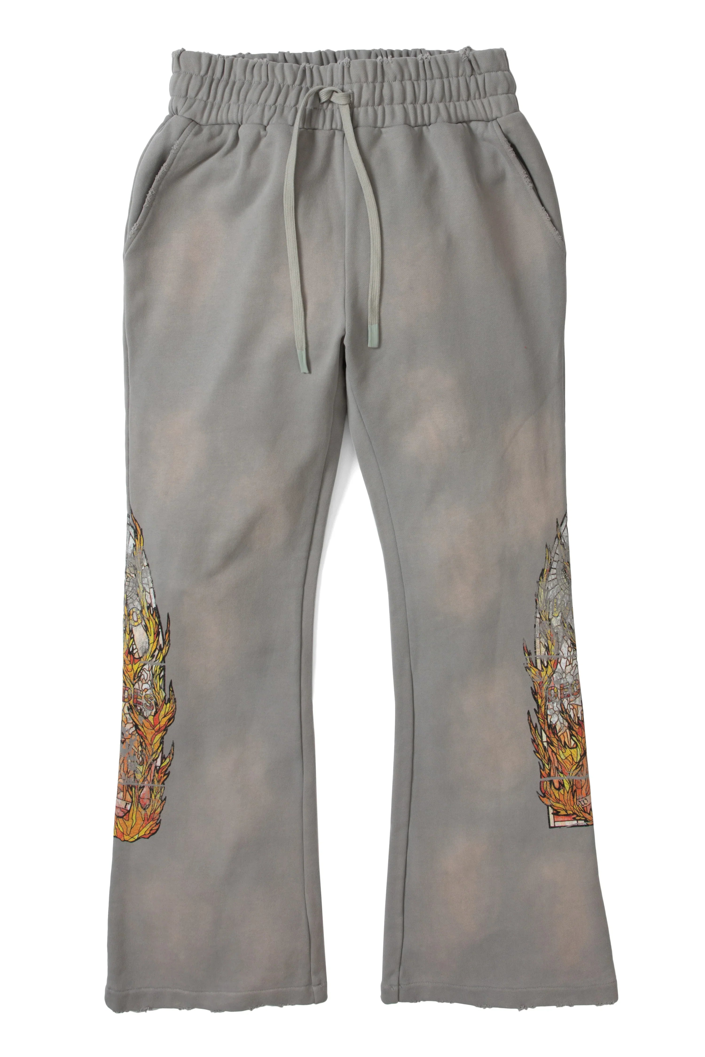 Who Decides War "Faded Flame Glass" Vintage Grey Sweats