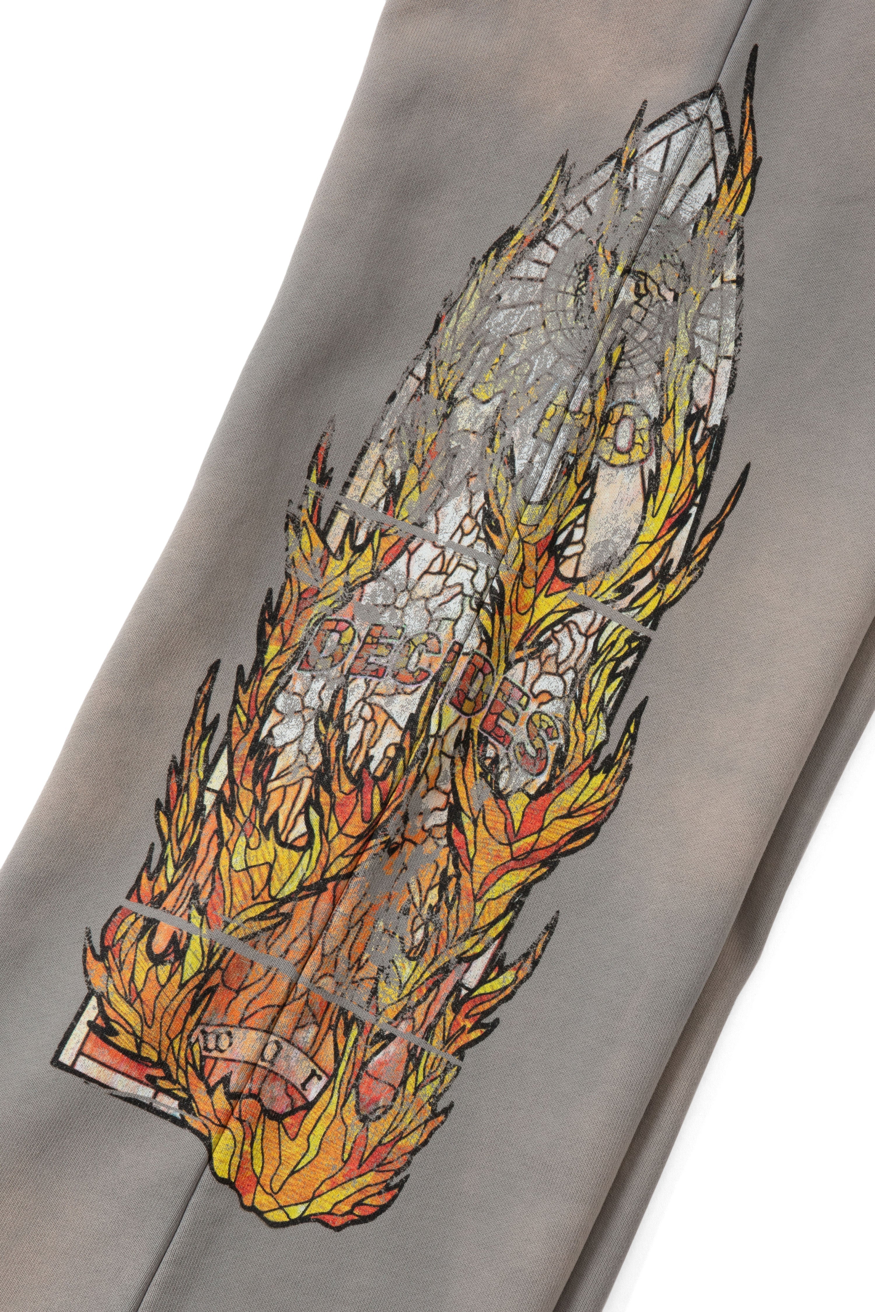 Who Decides War "Faded Flame Glass" Vintage Grey Sweats