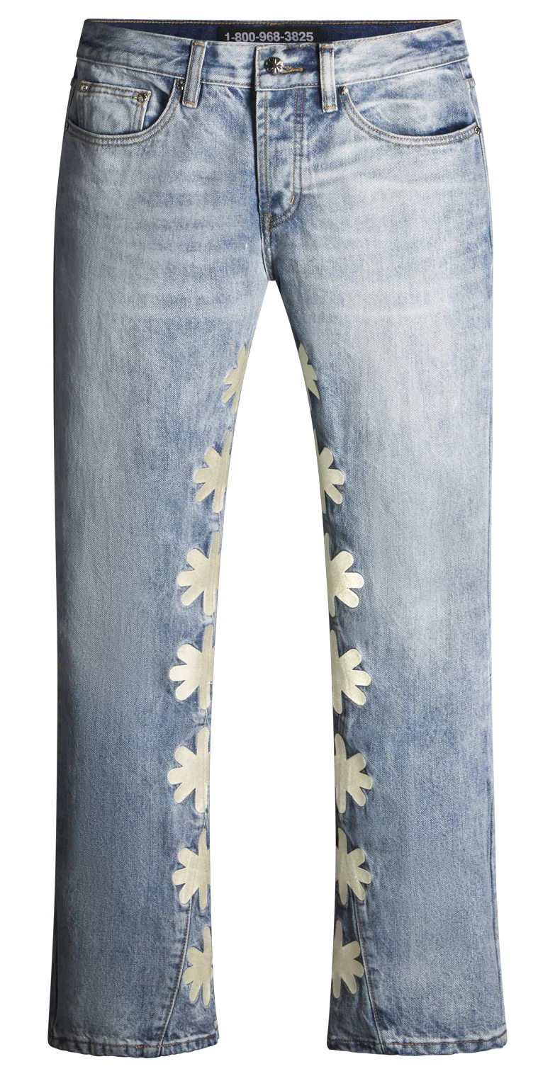 LOSTSHDWS Denim Bone Logo Light Wash Blue Jeans