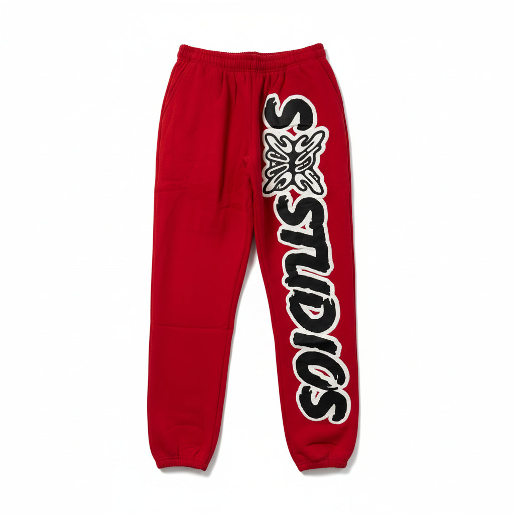 SB Studios 'Logo' Red & Black Sweats